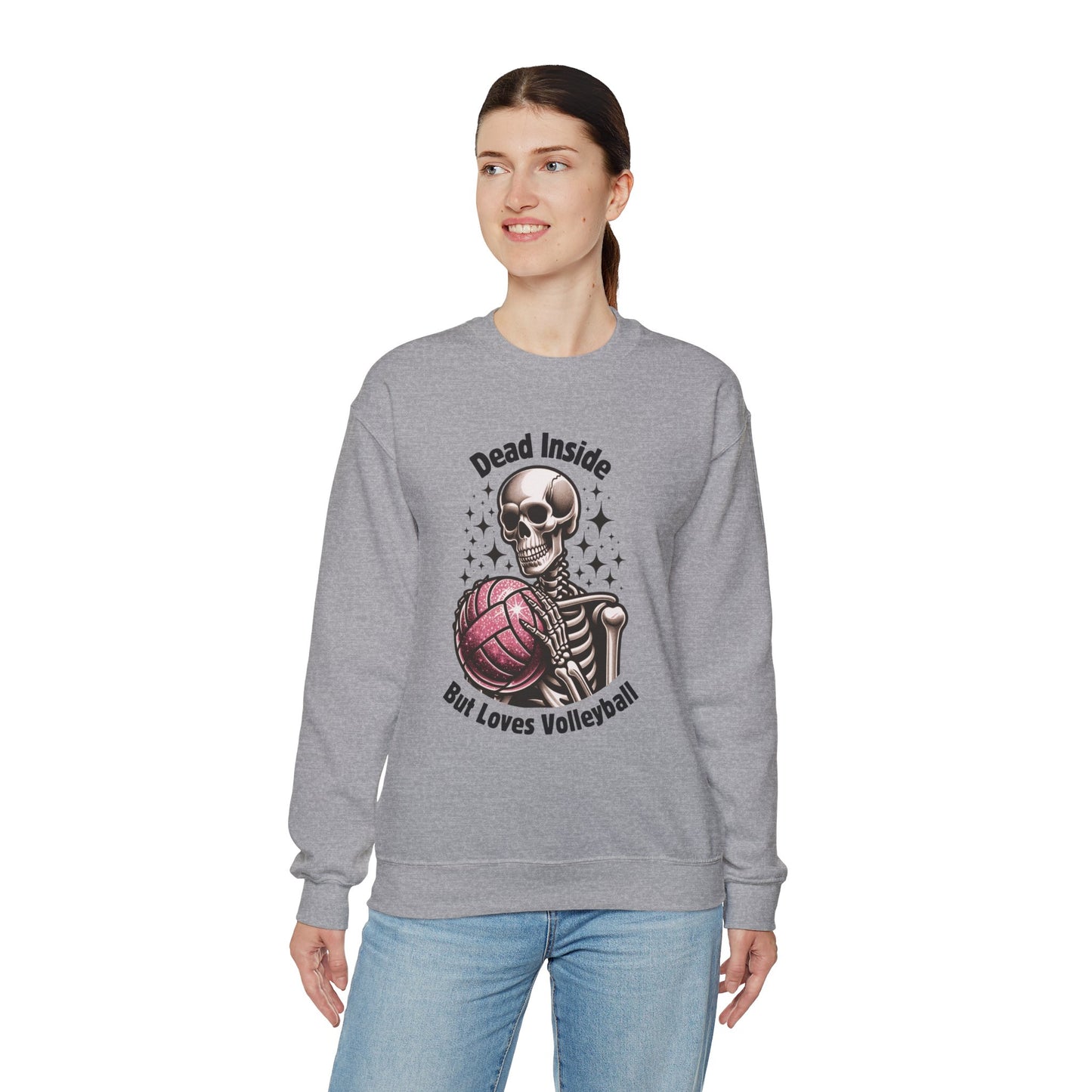 Dead Inside But Loves Volleyball Unisex Heavy Blend™ Crewneck Sweatshirt