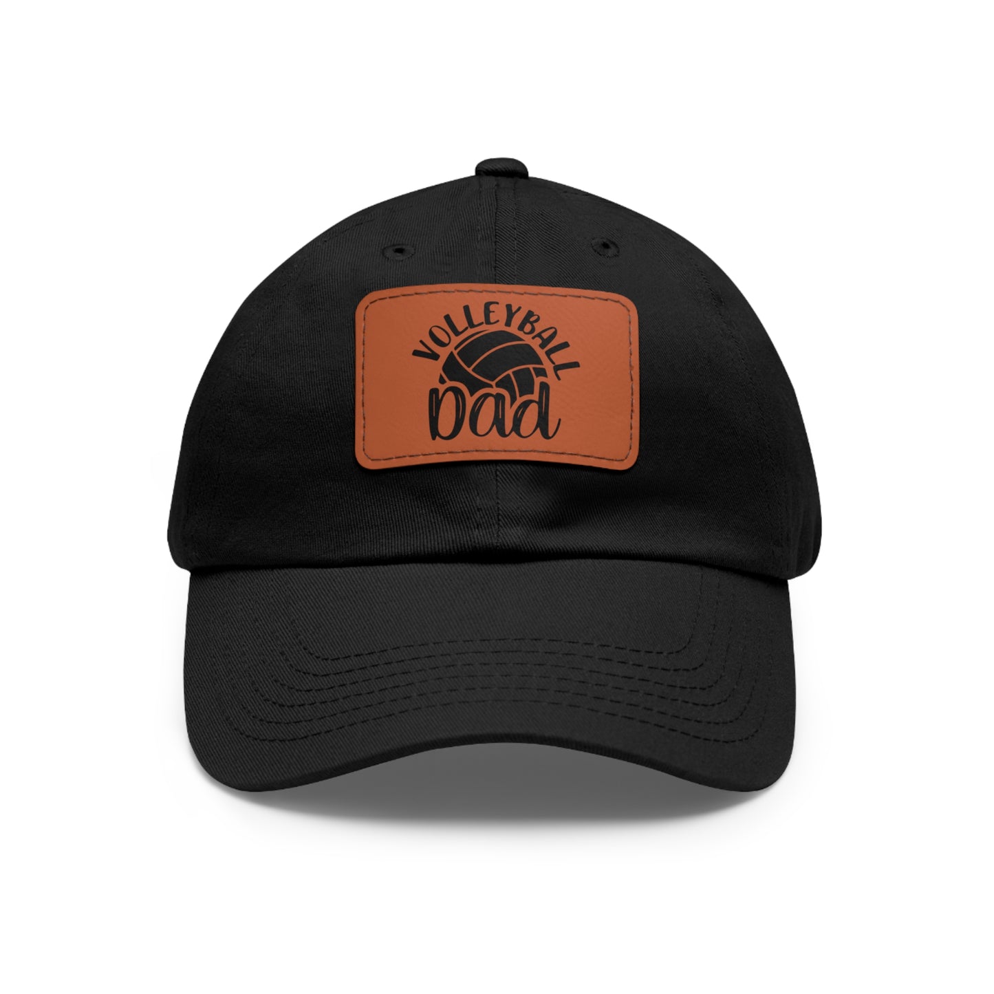 Volleyball Dad Hat with Leather Patch (Rectangle)