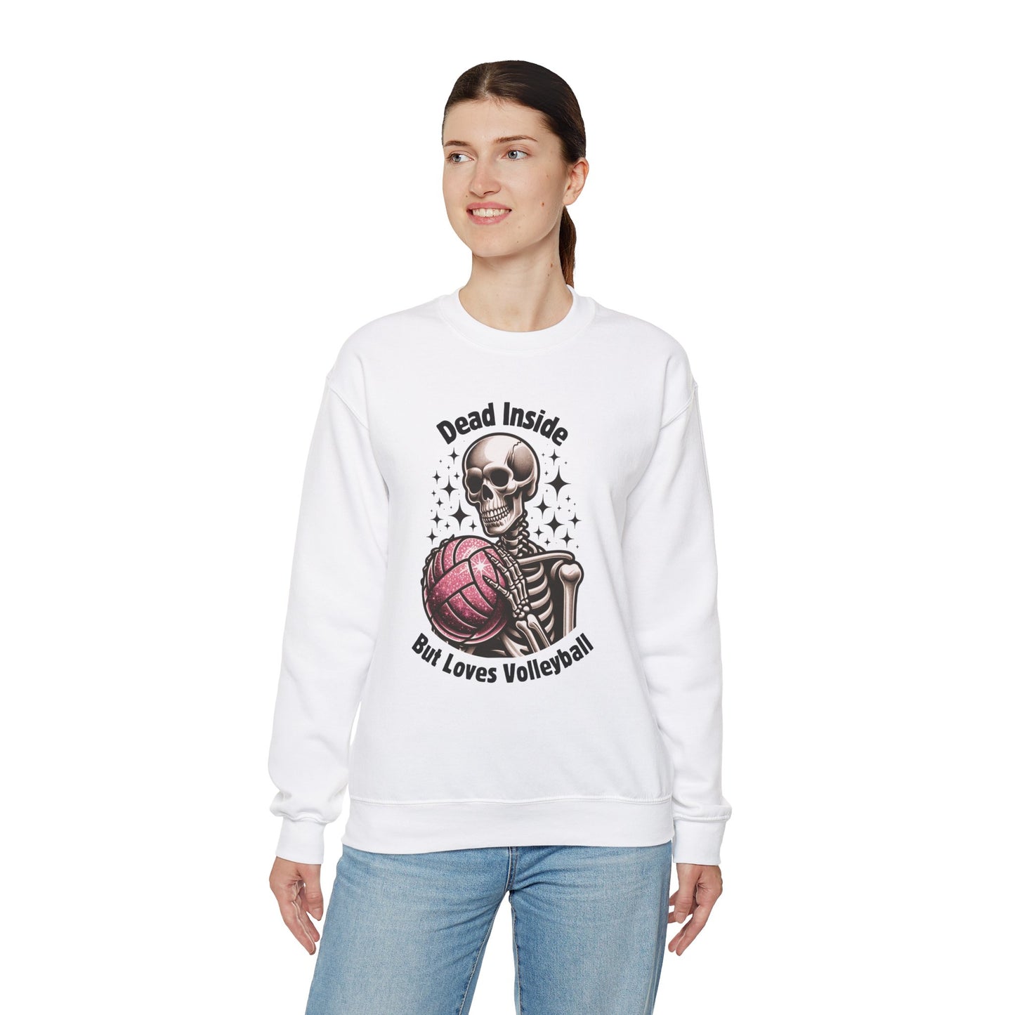 Dead Inside But Loves Volleyball Unisex Heavy Blend™ Crewneck Sweatshirt