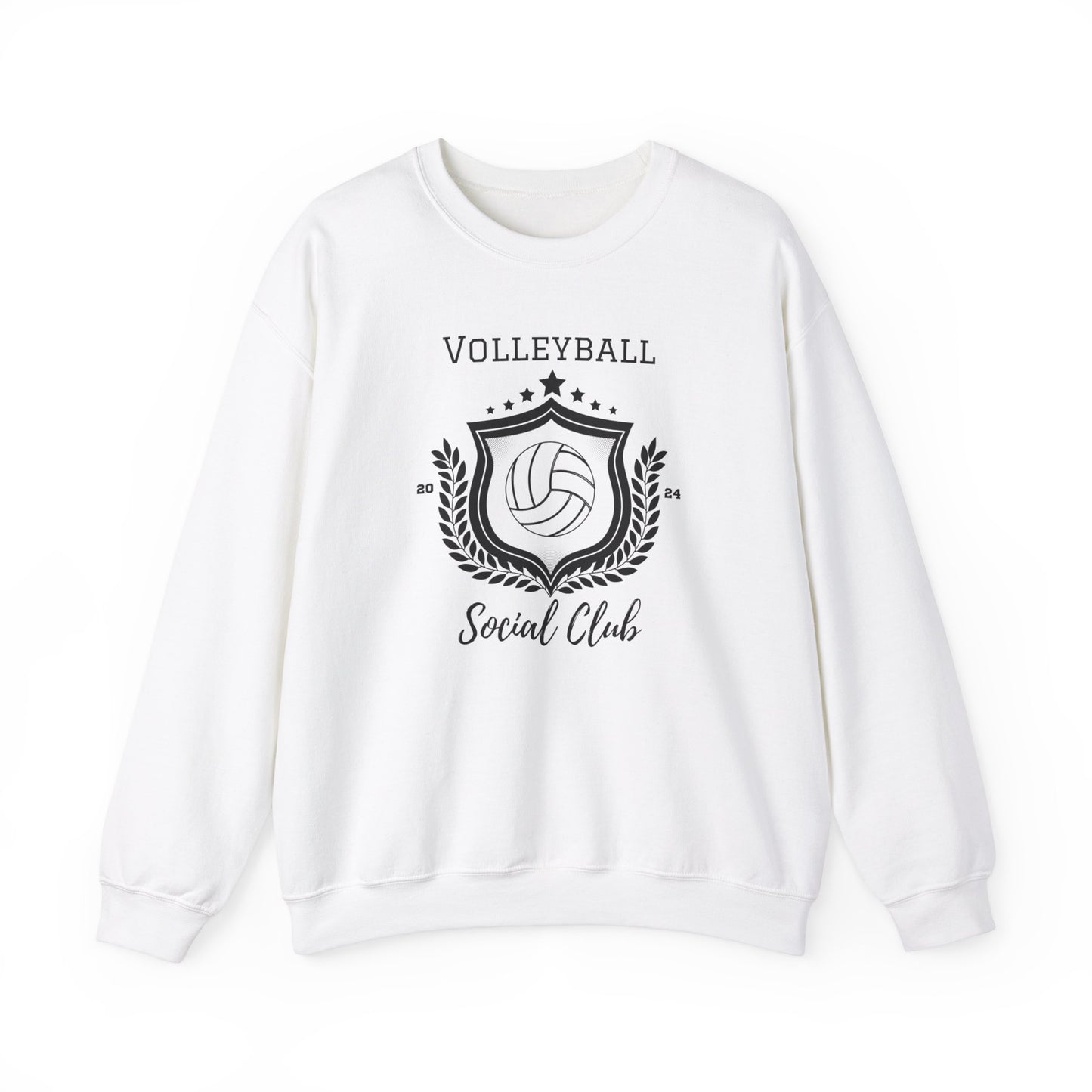 White Volleyball social club crewneck sweatshirt