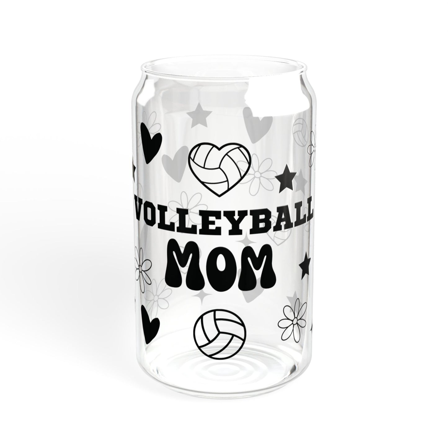 Volleyball Mom Sipper Glass, 16oz