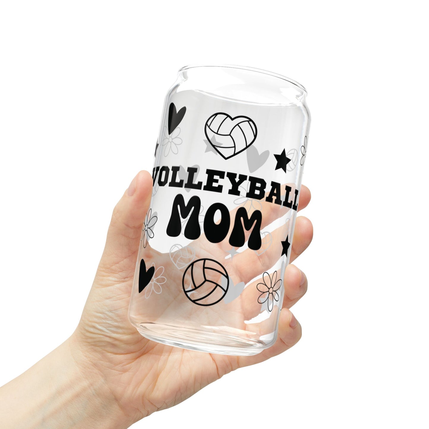 Volleyball Mom Sipper Glass, 16oz