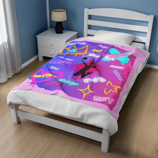 Graffiti Volleyball Velveteen Plush Blanket