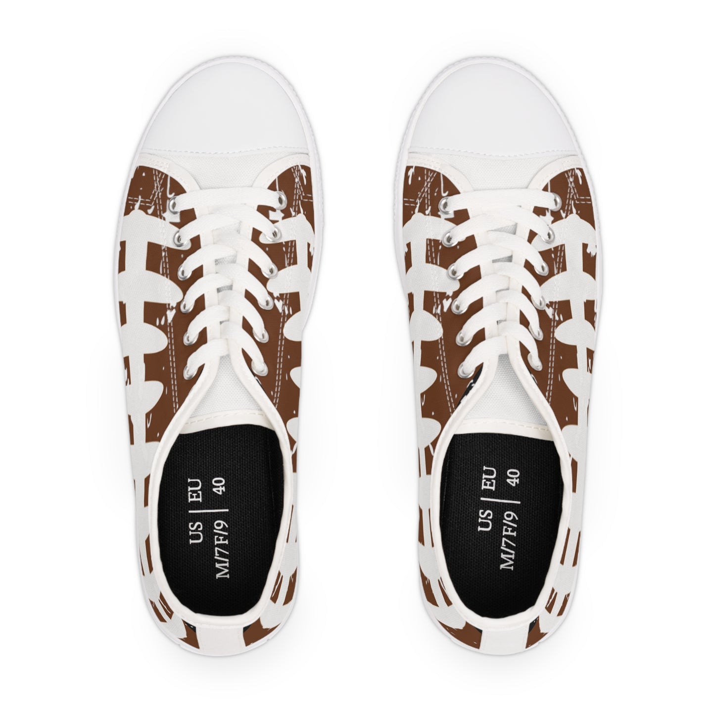 Women's Low Top Football Print Sneakers