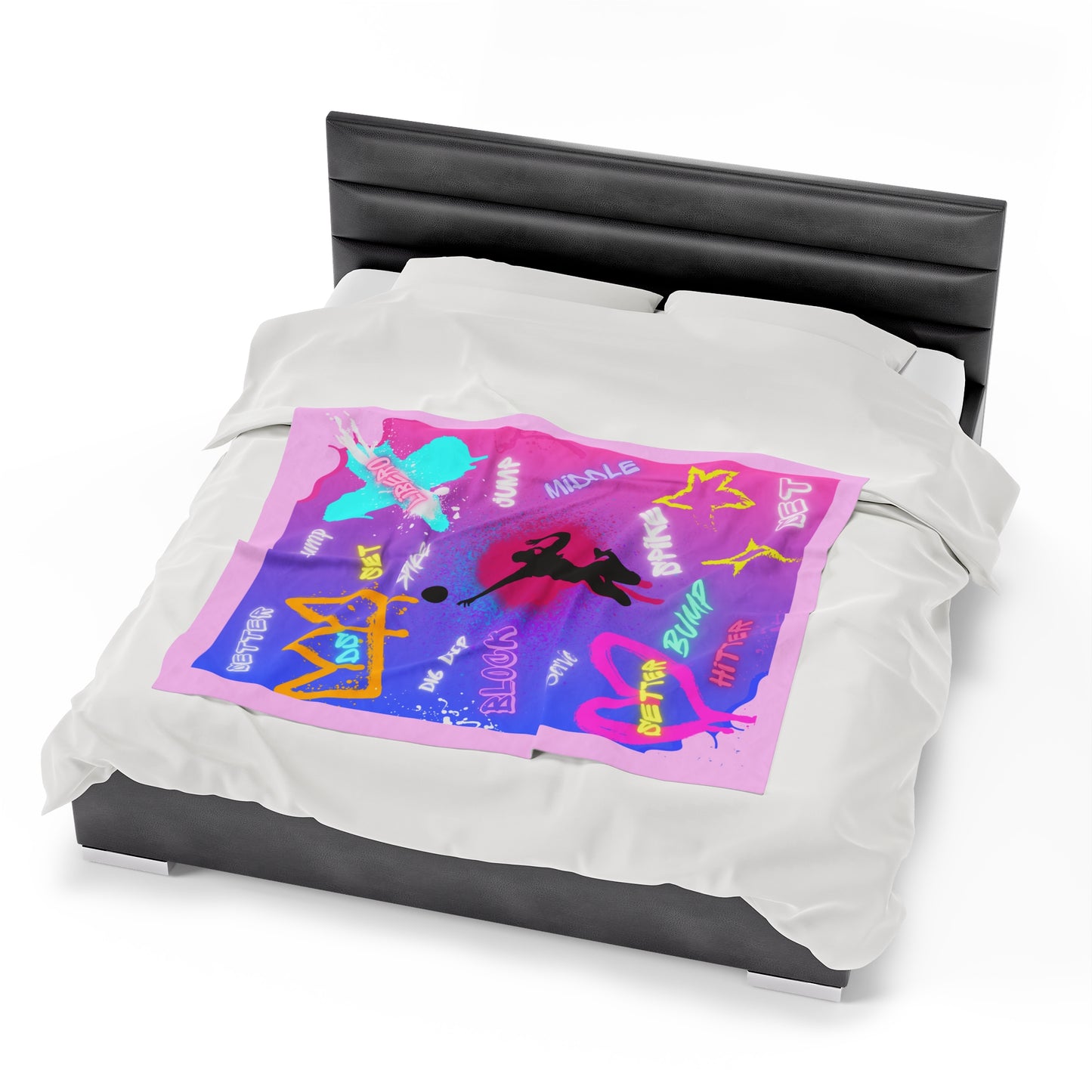 Graffiti Volleyball Velveteen Plush Blanket