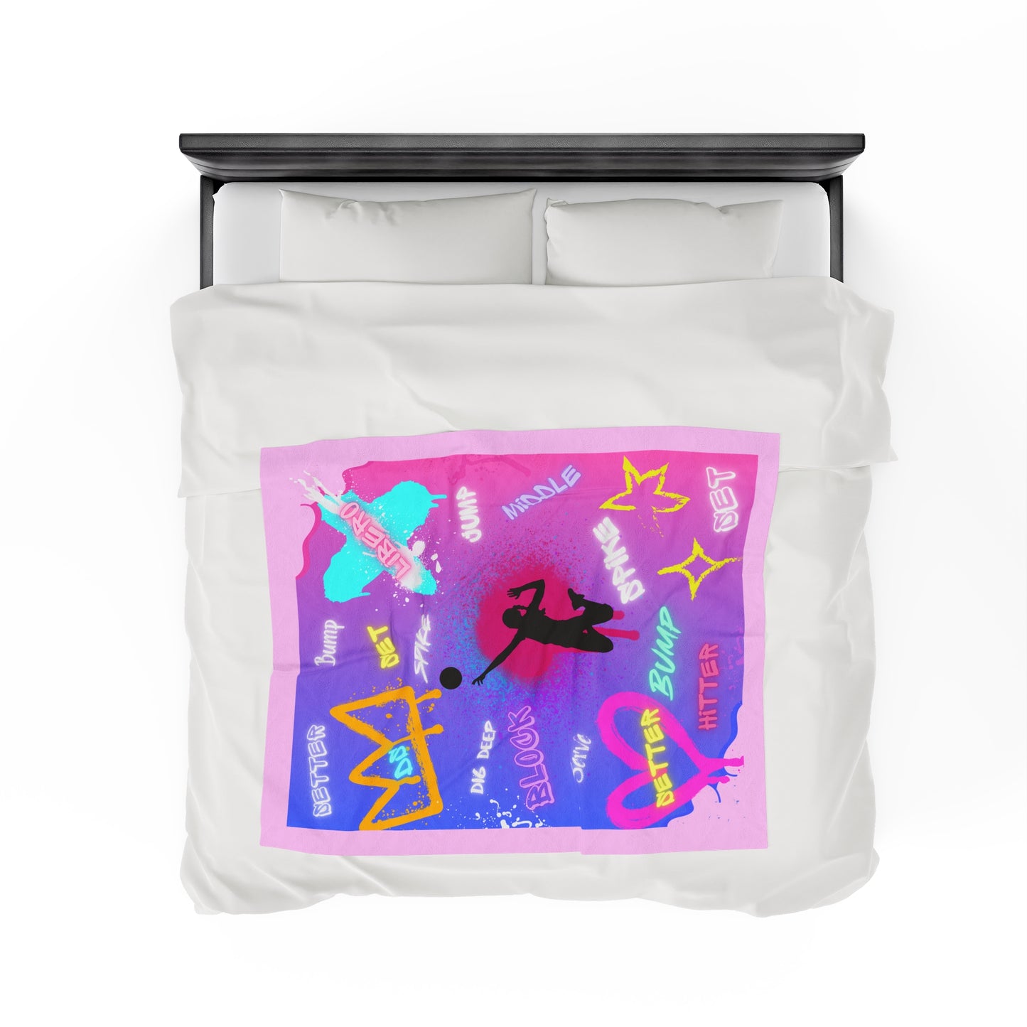 Graffiti Volleyball Velveteen Plush Blanket