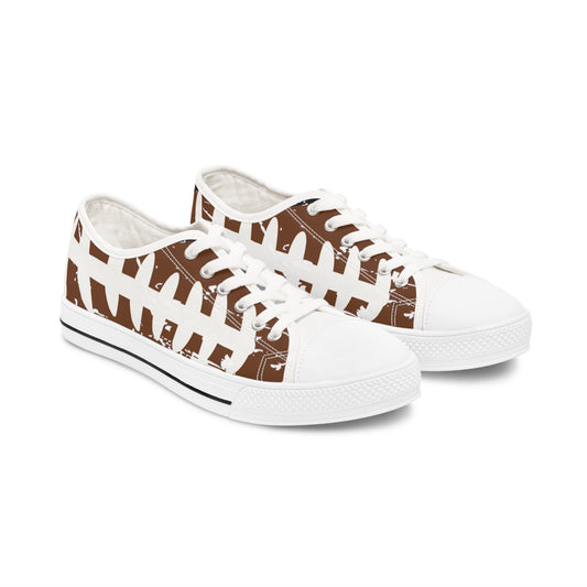 Women's Low Top Football Print Sneakers