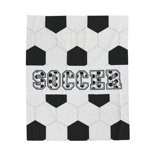 Soccer Velveteen Plush Blanket