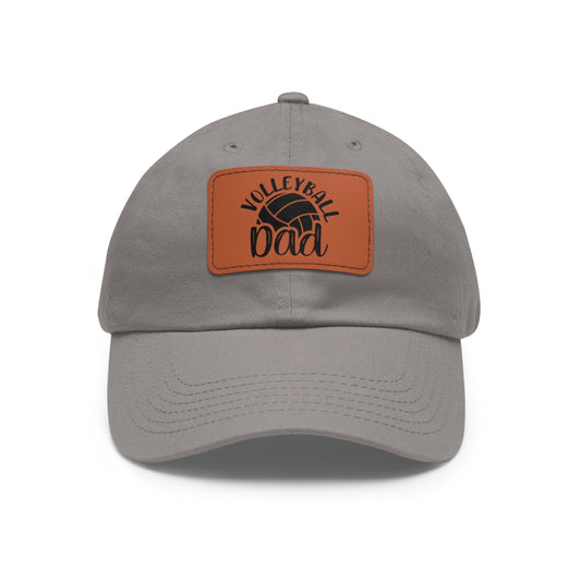 Volleyball Dad Hat with Leather Patch (Rectangle)