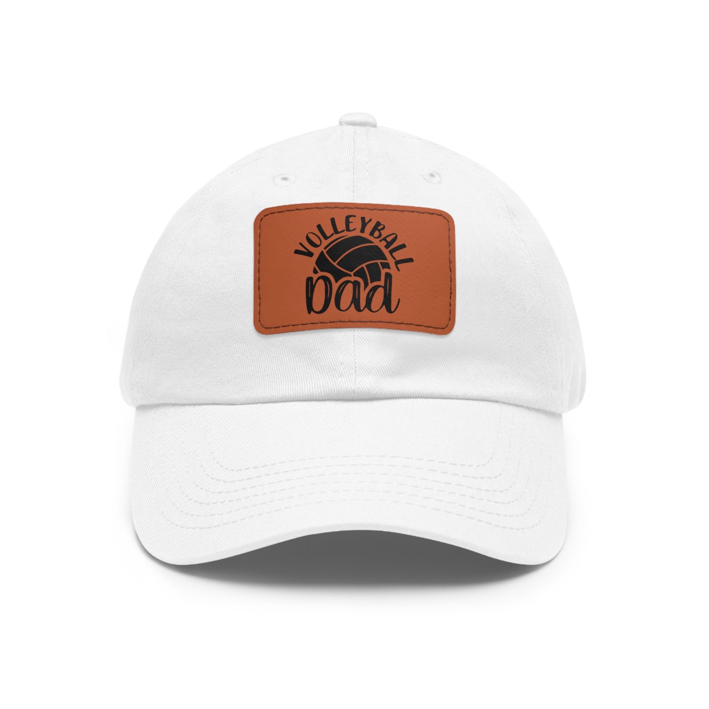 Volleyball Dad Hat with Leather Patch (Rectangle)